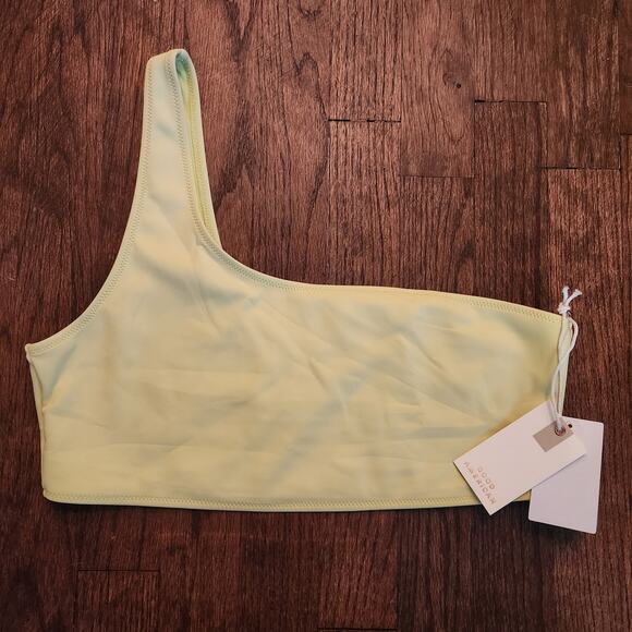 NWT Size 4 (XL) Good American Scuba Hot Shoulder Swim Top Key Lime - Picture 3 of 5